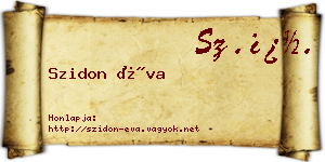 Szidon Éva névjegykártya